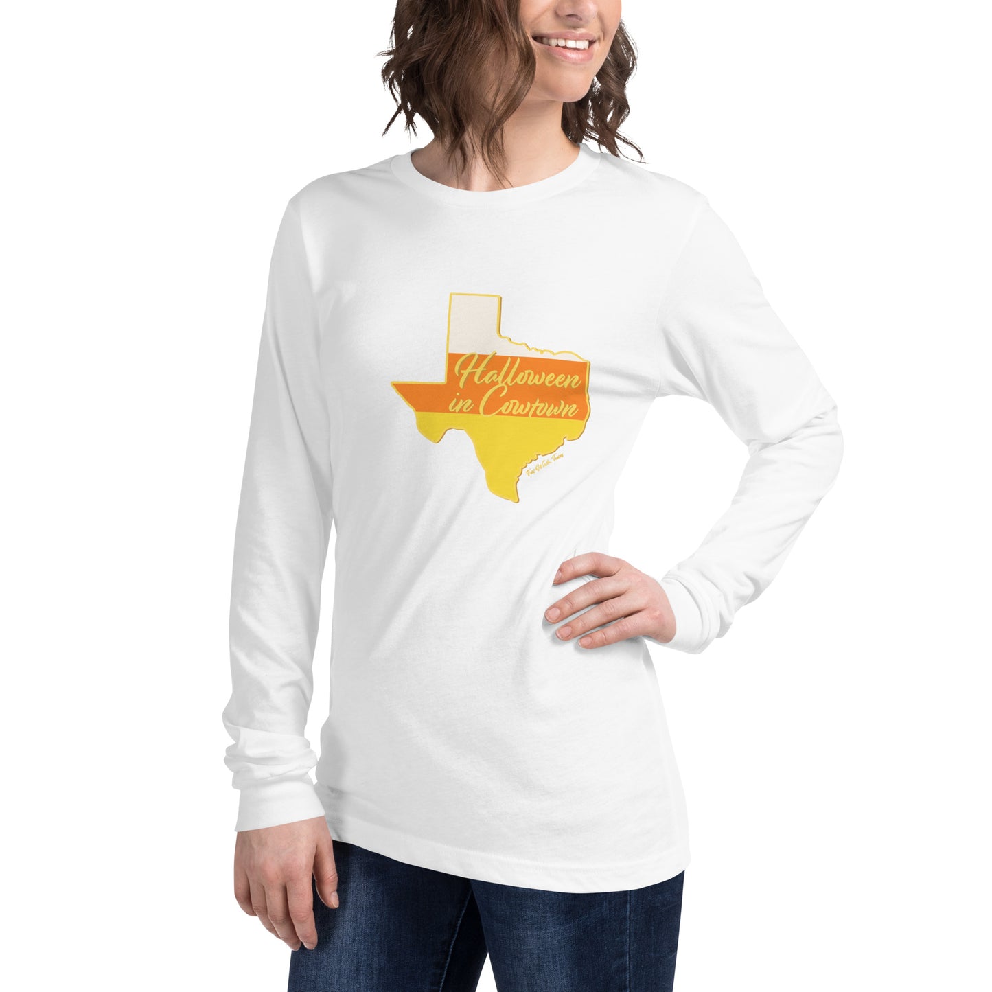 Adult Halloween in Cowtown Unisex Long Sleeve Tee